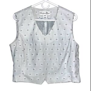 Vintage Christian Dior Light Gray Side Button Vest